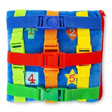Buckle Toys - Boomer Square - Learning Activity Toddler Plane Travel Essential Toy - Develop Motor Skills and Problem Solving