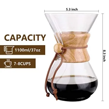 Phyismor Classic Pour Over Coffee Maker Carafe 1100ml