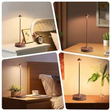 Cordless Rechargeable Table Lamp for Indoor Outdoor Use