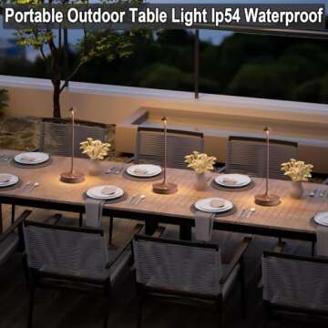 Cordless Rechargeable Table Lamp for Indoor Outdoor Use