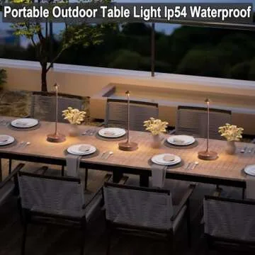 Cordless Rechargeable Table Lamp for Indoor Outdoor Use