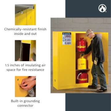 Justrite 45 Gallon Flammable Storage Cabinet - Safe & Durable