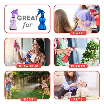 Durable 10 Oz Water Spray Bottles for All Purposes