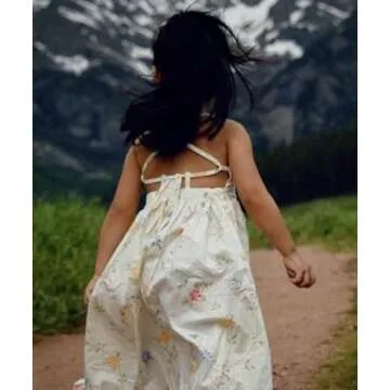 Toddler Vintage Floral Girls Dress Baby Backless Sundress Sleeveless Matching Outfits (US, Age, 1 Year, 2 Years, White)