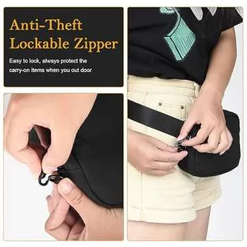 MELCOU Fanny Pack with Anti Theft for Women Men, Unisex Small Crossbody Belt Bag for Traveling Hiking Running Workout, Everywhere Waist Bag Pack with Adjustable Strap - Black