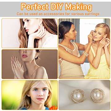 1460 Pcs Earring Posts and Backs, Gold Earring Jewelry Making Supplies Hypoallergenic Earring Studs for Jewelry Making with Butterfly Earring Backs and Rubber Bullet Earring Backs(4mm,6mm,8mm)