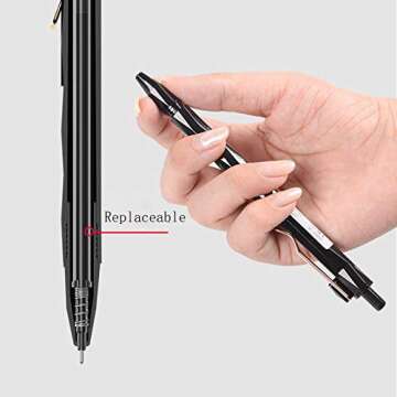 Seedrulia Retractable Gel Pens, Black Ink, Cute Pens, Pastel Pens Barrel, Premium Fine Writing Pens, Fine Point, 0.5mm, Metallic Clip, Soft Comfort Grip, 6 Counts, Nice Pack