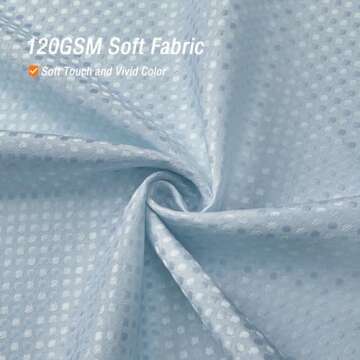 Gibelle Fog Blue Shower Curtain, Waffle Weave Textured Fabric Shower Curtain for Bathroom - Soft Clo...