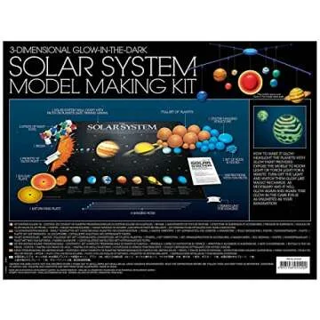 4M 3D Glow-in-the-Dark Solar System Mobile Making Kit - DIY Science Astronomy Learning Stem Toys Educational Gift for Kids & Teens, Girls & Boys