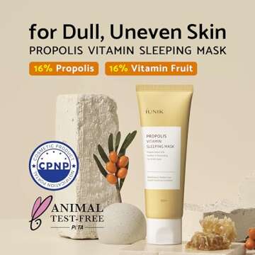 IUNIK Propolis Vitamin Glow Sleeping Mask Night Moisturizer Cream 2.03 Fl Oz Overnight Moisturizing ...