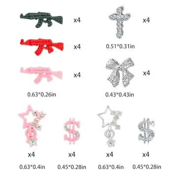 XIYONALI 124pcs Nail Charms for Creative Nail Art