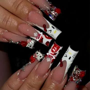 XIYONALI 124pcs Nail Charms for Creative Nail Art