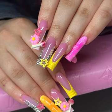 XIYONALI 124pcs Nail Charms for Creative Nail Art