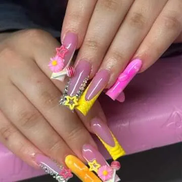 XIYONALI 124pcs Nail Charms for Creative Nail Art