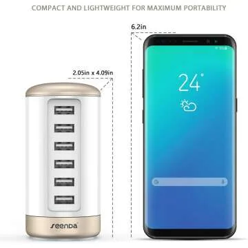 6 Ports USB Charging Station with Smart Tech