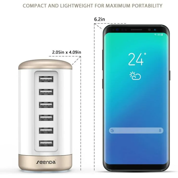 6 Ports USB Charging Station with Smart Tech