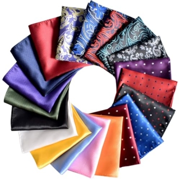 Jeatonge Men's Pocket Square Set - 20 Assorted Colors with Gift Box
