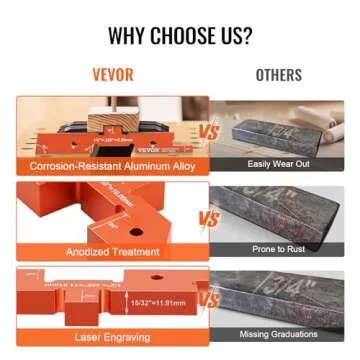 VEVOR Router Table Setup Bars, 14 pcs, Precision Aluminum Setup Blocks Height Gauge Set, with Laser Engraved Size Markings Storage Case, Measuring Depth Height Angle, for Router Table Saw Accessories