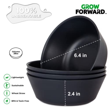 Grow Forward Wheat Straw Dinnerware Set – Eco-Friendly and Durable
