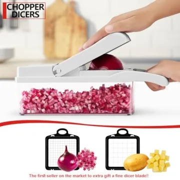 Professional Vegetable Chopper with 9 Blades & Container