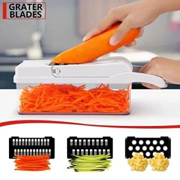 Professional Vegetable Chopper with 9 Blades & Container