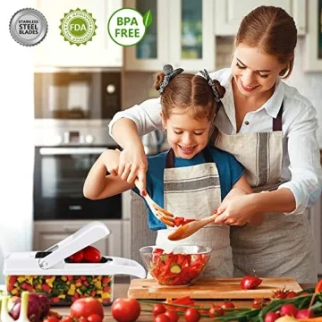 Professional Vegetable Chopper with 9 Blades & Container