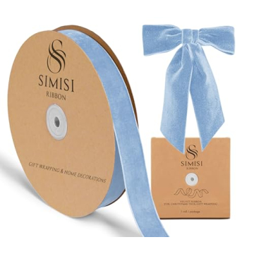 Blue Velvet Ribbon 1'' 25 Yards for Christmas Tree, Gift Wrapping, Flower Bouquet, Wreath Decoration...