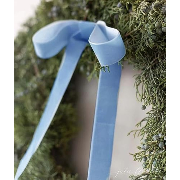 Blue Velvet Ribbon for Gift Wrapping and Decorating