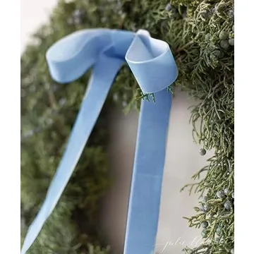 Blue Velvet Ribbon for Gift Wrapping and Decorating