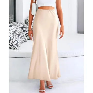 BTFBM Women's Satin Mermaid Maxi Skirt for All Occasions
