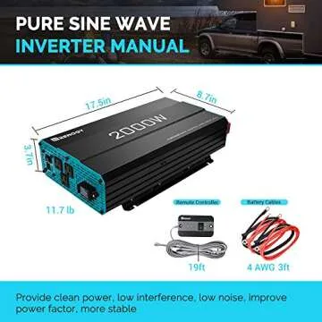 Renogy 2000W 12V Pure Sine Wave Inverter for Solar Power