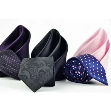KissTies Black Paisley Slim Tie for Men + Gift Box - 2.4 Inches