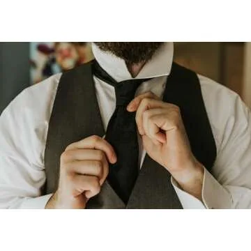 KissTies Black Paisley Slim Tie for Men + Gift Box - 2.4 Inches