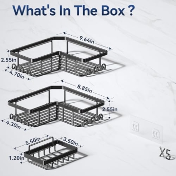 YASONIC Rustproof Stainless Steel Shower Caddy 3-Pack
