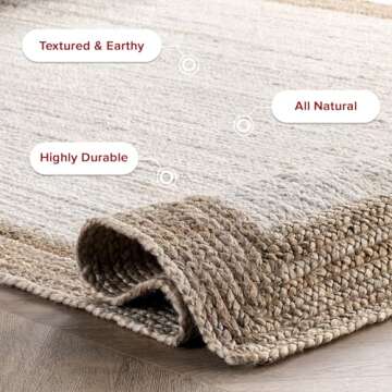 nuLOOM Eleonora Casual Jute Area Rug, 8x10, White