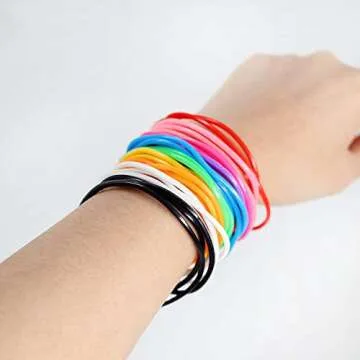 ZAKIA 25pces Mixed Gummy Silicone Wristbands Bracelets Bands Shag Rubber Gummies Bangles Wristbands (Mixed)