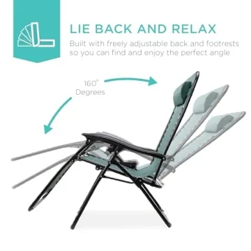 Adjustable Zero Gravity Lounge Chairs with Cup Holders