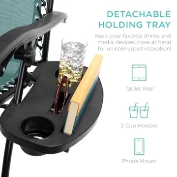 Adjustable Zero Gravity Lounge Chairs with Cup Holders