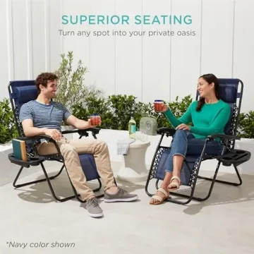 Adjustable Zero Gravity Lounge Chairs with Cup Holders