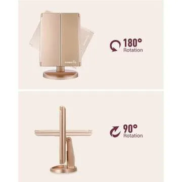 Lighted Tri-Fold Makeup Mirror with LED Lights