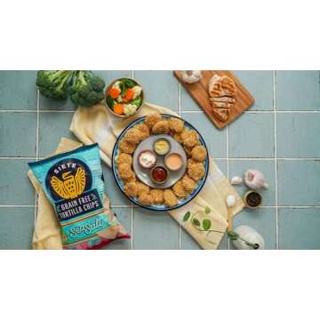 Siete Grain Free Tortilla Chips | Gluten Free Chips | Paleo & Vegan Snacks | Non GMO | Sea Salt, 5 Ounce (Pack of 12)