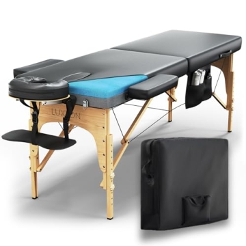Luxton Home Memory Foam Massage Table Portable Foldable Massage Bed Adjustable Height, 72 inches Lon...