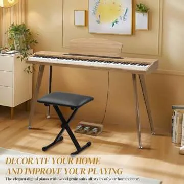 Ktaxon 88 Key Digital Piano Set for Beginners - Wood Finish