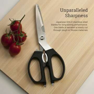 Shun Multi Purpose Kitchen Shears, Heavy Duty Cooking Scissors, Durable 420J2 Stainless Steel, Detachable Blades for Easy Cleaning, Kitchen Shears for Professional and Home Chefs