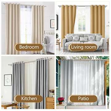 TONIAL1 Inch Double Curtain Rods for Windows 66 to 120 Inches (6-12ft), Heavy Duty Decorative Drapery Rod for 32 to 144 Inches (5.75-11.7ft) with Classic Cap Finial, Silver