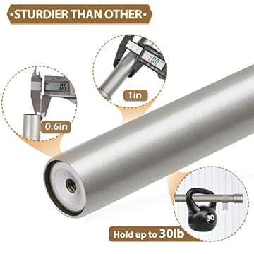 TONIAL1 Inch Double Curtain Rods for Windows 66 to 120 Inches (6-12ft), Heavy Duty Decorative Drapery Rod for 32 to 144 Inches (5.75-11.7ft) with Classic Cap Finial, Silver