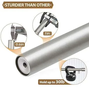 TONIAL1 Inch Double Curtain Rods for Windows 66 to 120 Inches (6-12ft), Heavy Duty Decorative Drapery Rod for 32 to 144 Inches (5.75-11.7ft) with Classic Cap Finial, Silver