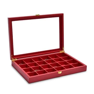 Oirlv Luxury 24 Grid Jewelry Tray with Acrylic Lid