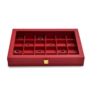 Oirlv Luxury 24 Grid Jewelry Tray with Acrylic Lid