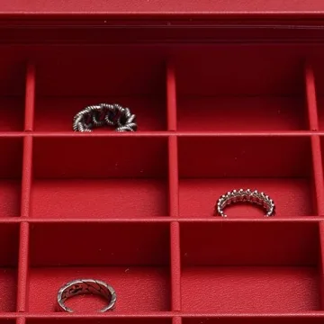 Oirlv Luxury 24 Grid Jewelry Tray with Acrylic Lid